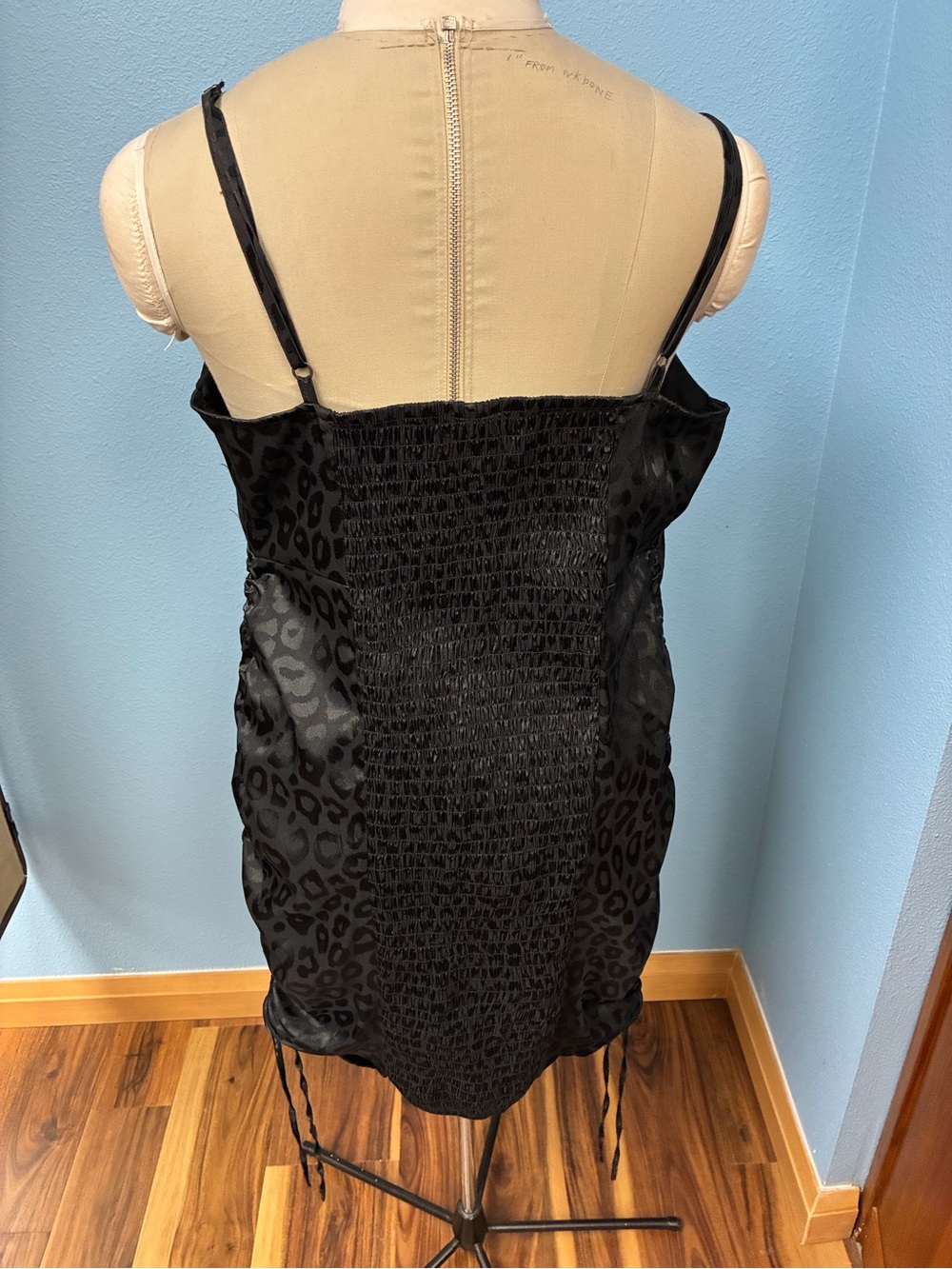 wild fable Black Satin Leopard Print Mini Dress - Picture 2 of 3